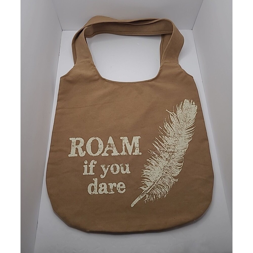 Primitives by Kathy "Roam If You Dare" Tan Cream Canvas Shopper Shopping Tote
